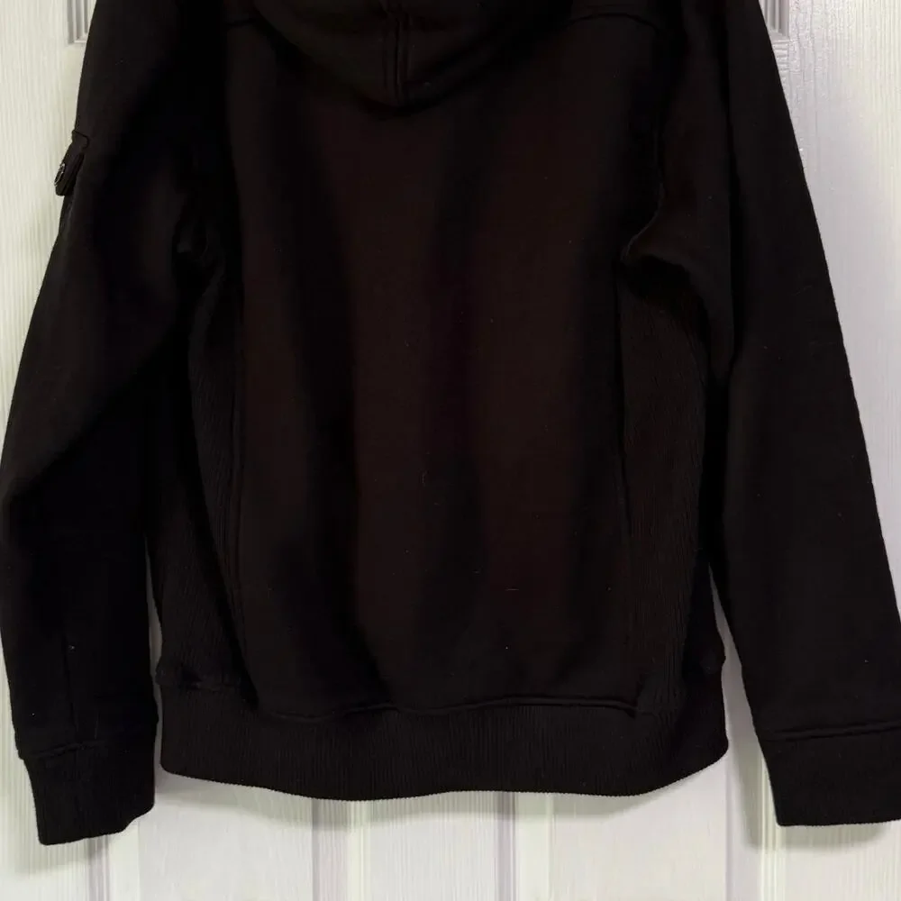 Elixir Men's Black Button Front Hooded Jacket Size Large